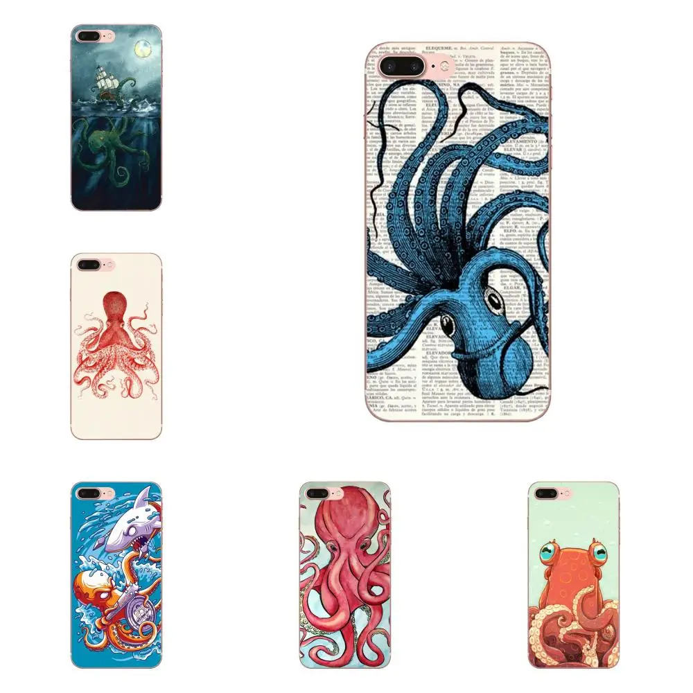 Осьминог для Samsung Galaxy S20 S10 плюс 5G ультра S10e A51 A71 A40 A10 S7 S8 Мягкий ТПУ чехол телефона с