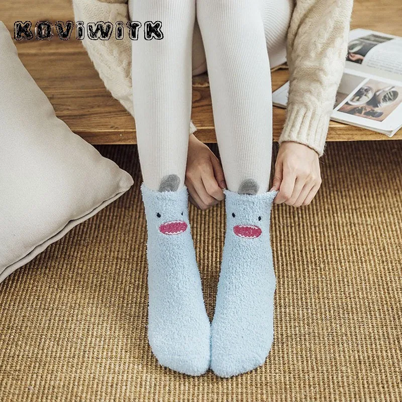 Women's Cotton Thickening Cashmere Lovely socks for women ladie Fluffy girl Breathable Warm Casual short sock female women sox