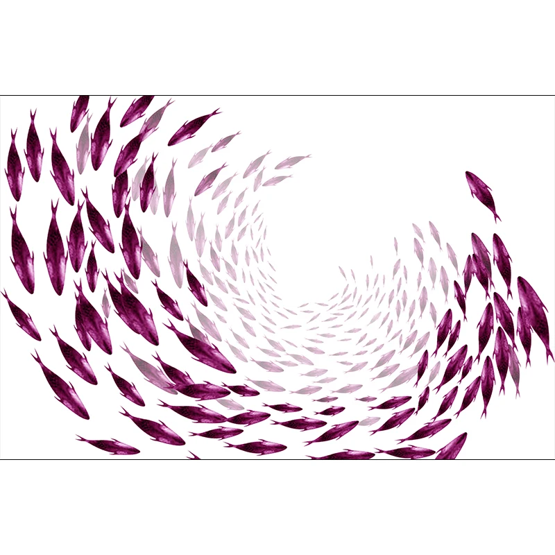 Электростатическая стеклянная пленка на заказ узор из ПВХ с рыбками