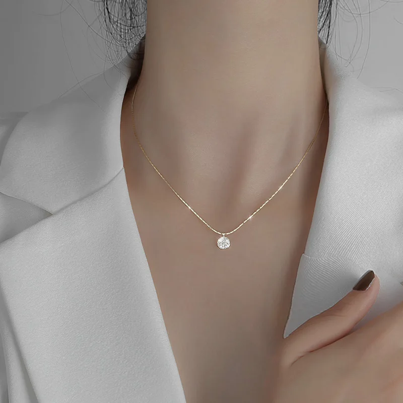 Чокер из стерлингового серебра 925 пробы с цирконием Женский ожерелье блестящей