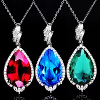 luxury s925 jewelry charm water drop pendant necklace europe america fashion neck chain for women wedding party anniversary gift