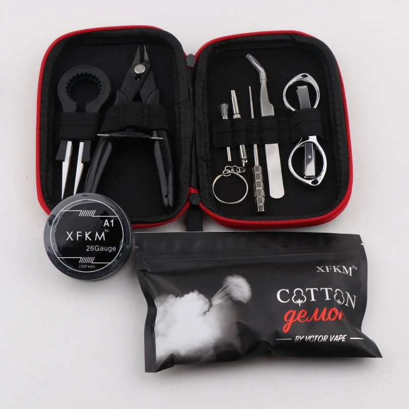 x9 kit 3 XFKM X9 мини Vape DIY сумка для инструментов Пинцет плоскогубцы провода нагреватели комплект катушки джиг обмотки для упаковки аксессуары для электронных сигарет - Цвет: x9 kit 3