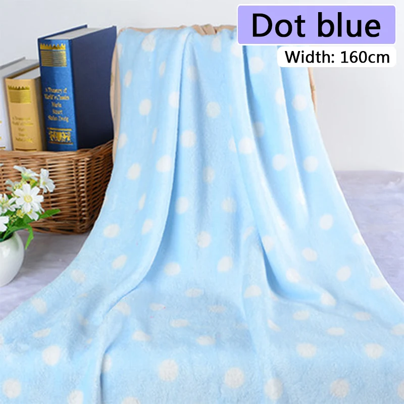 Dot blue 100*160 см фланелевая ткань двухсторонняя Коралловая бархатная хлопковая ткань мягкая зимняя теплая DIY Домашняя одежда швейная стеганая ткань - Цвет: Dot blue