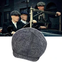 men tweed newsboy hat beret herringbone gatsby hats street caps peaked octagonal with brim caps winter spring hip hop berets