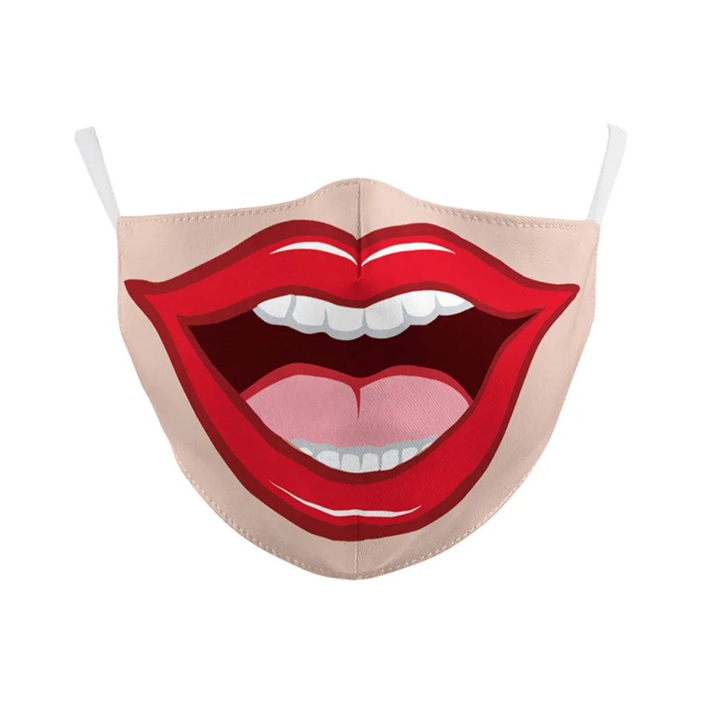 

Fashionable mask for face Men And Women 3D Funny Printed Washable Dustproof Breathable Masks mascararilla reutilizable cosplay F