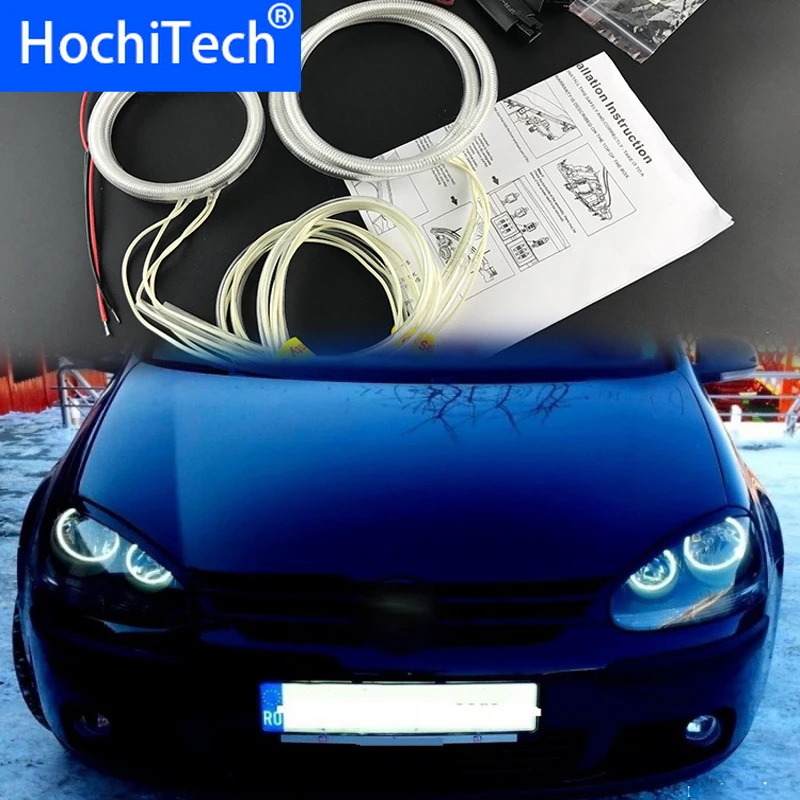 HochiTech ccfl ангельские глазки комплект белый 6000 К halo кольца фара для Фольксваген