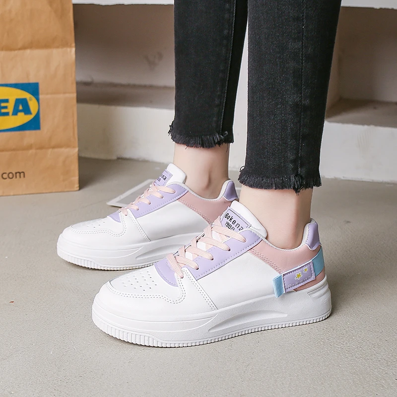 Fashion Spring Women Platform White Flats Casual Female Shoes Outdoor Comfortable Sneakers Zapatos De Mujer Hot