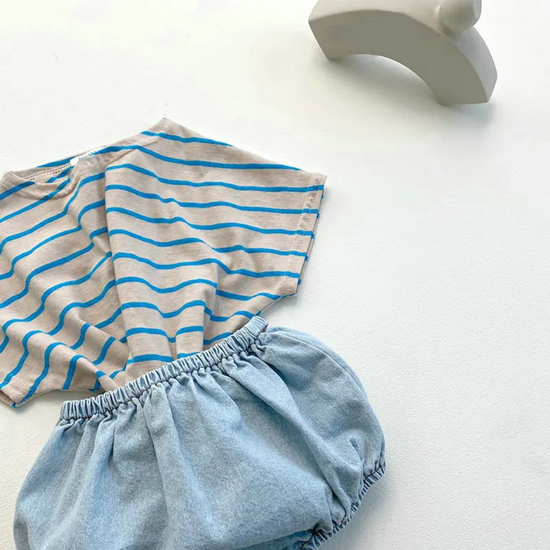 Короткие джинсовые штаны в Корейском стиле для новорожденных мальчиков и