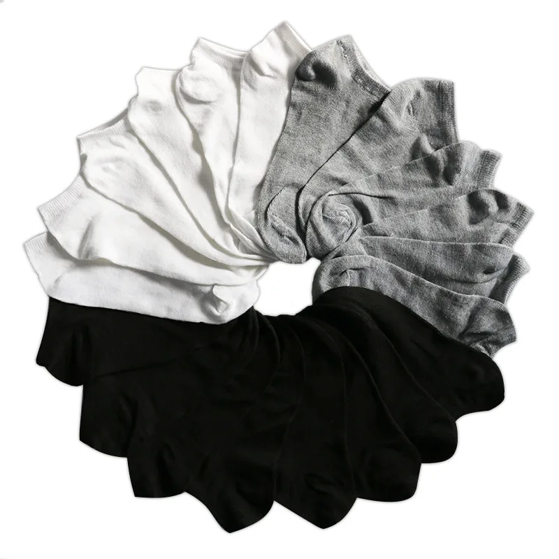 Женские дышащие спортивные носки 10 пар однотонные удобные короткие до щиколотки