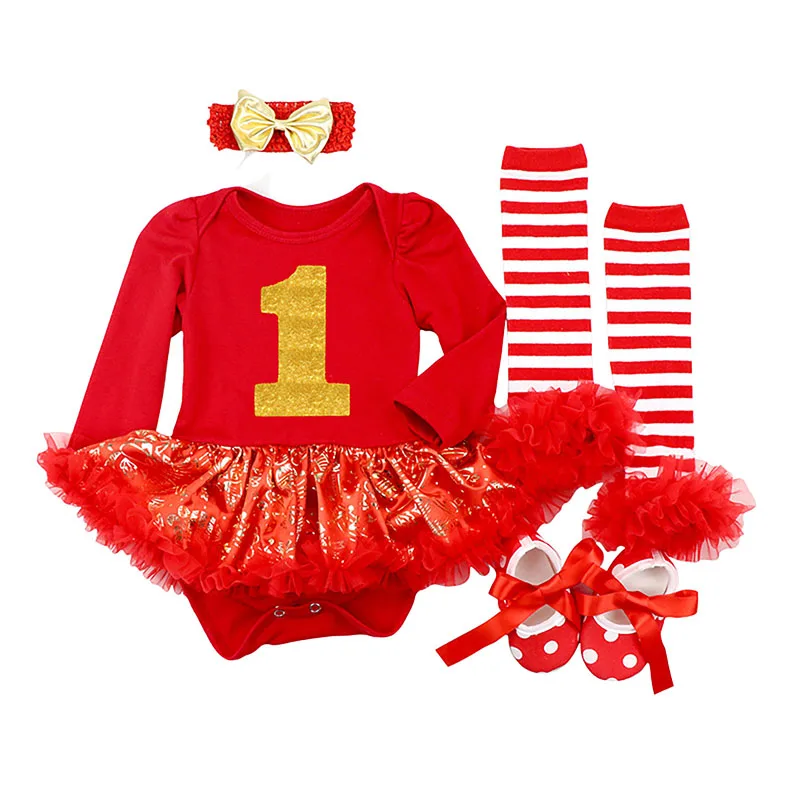 Наряды на Рождество для маленьких девочек платье с красным оленем и