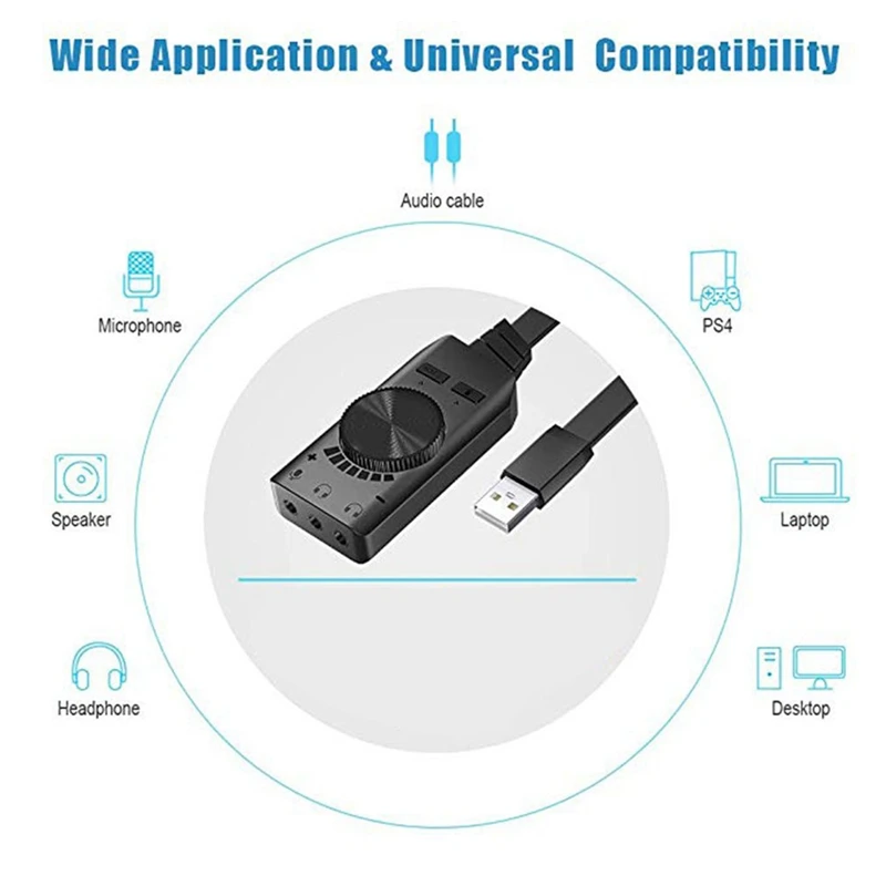 7.1CH USB внешняя звуковая карта 3 5 мм микрофон гарнитура 2 в 1 о конвертер с