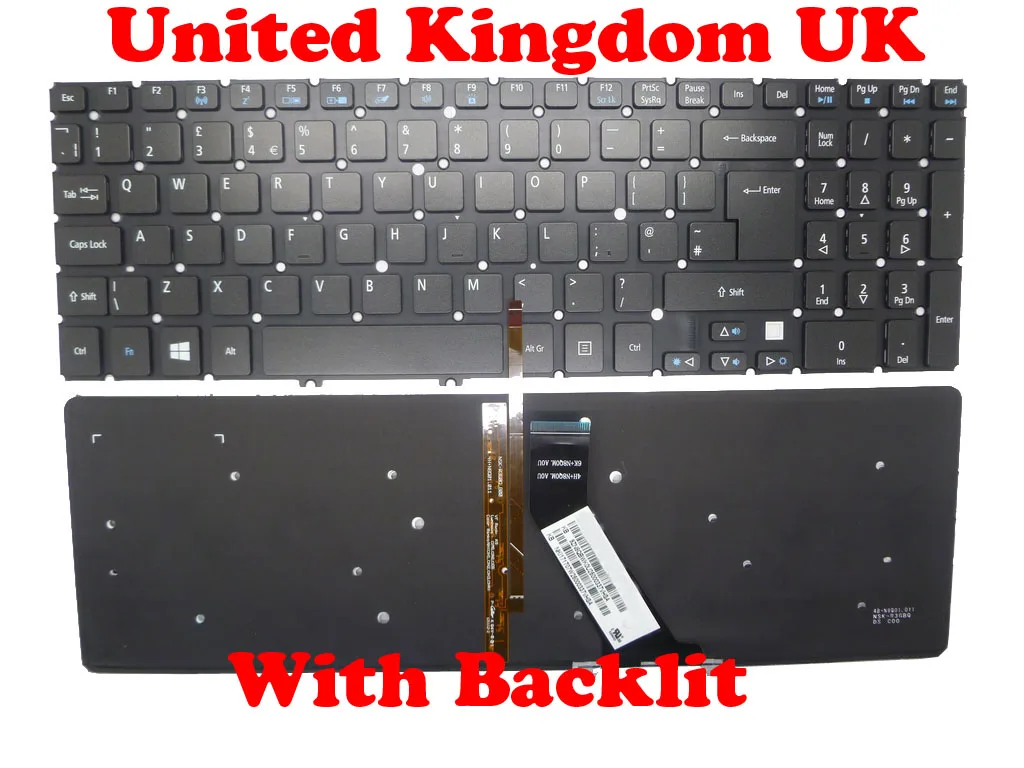 Великобритания США без рамки клавиатура для ACER V5 571 MS2361 английский NK.I1717.07W 9Z.N8QBW.K0U