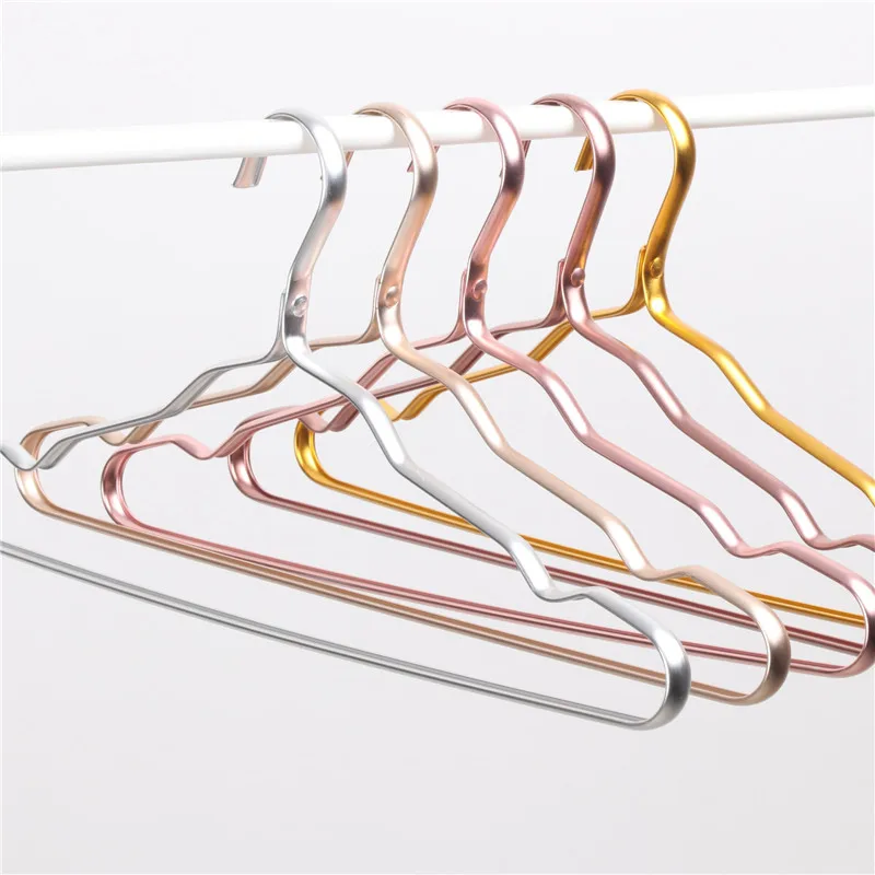 

Cloth Hanger Durable Antideformation Aluminium Alloy Closet Adult Skirt Dress Clothing Towel Storage Rack Closet Space Saver
