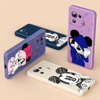 mickey mouse couples liquid silicone soft for xiaomi mi 11 ultra 11t 11i 10t 10s 10i 10 9 9se 8se pro lite 5g phone case
