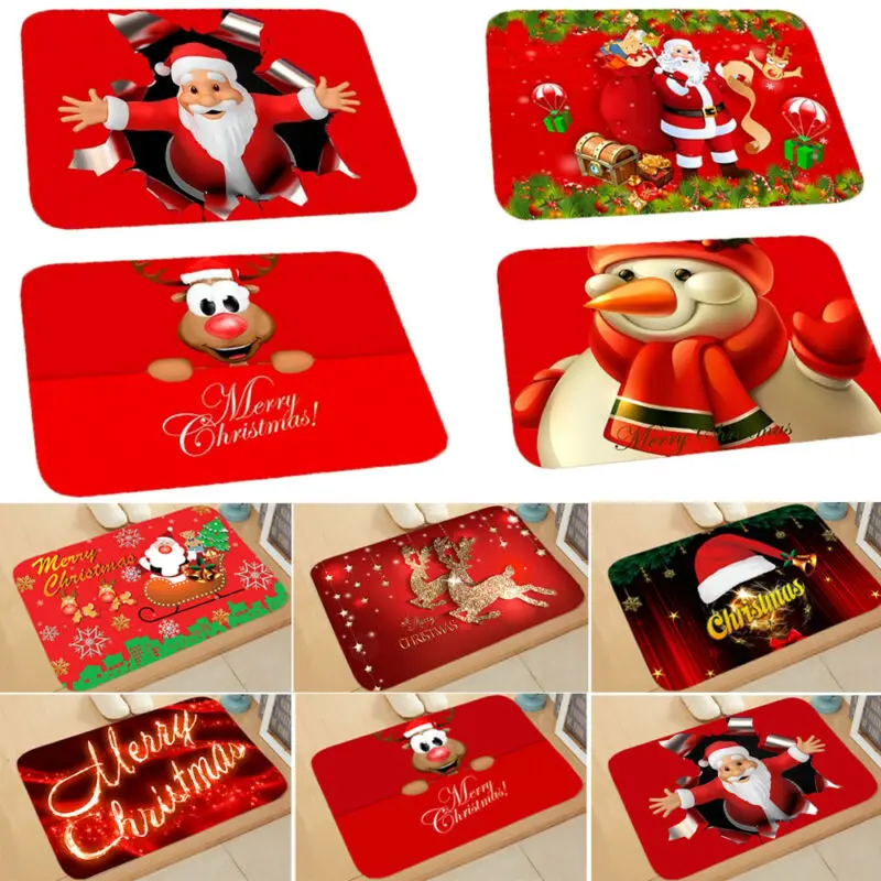 Merry Christmas Door Mat Snowman Floor Non Slip Xmas Rug Kitchen Home Room Decor | Дом и сад