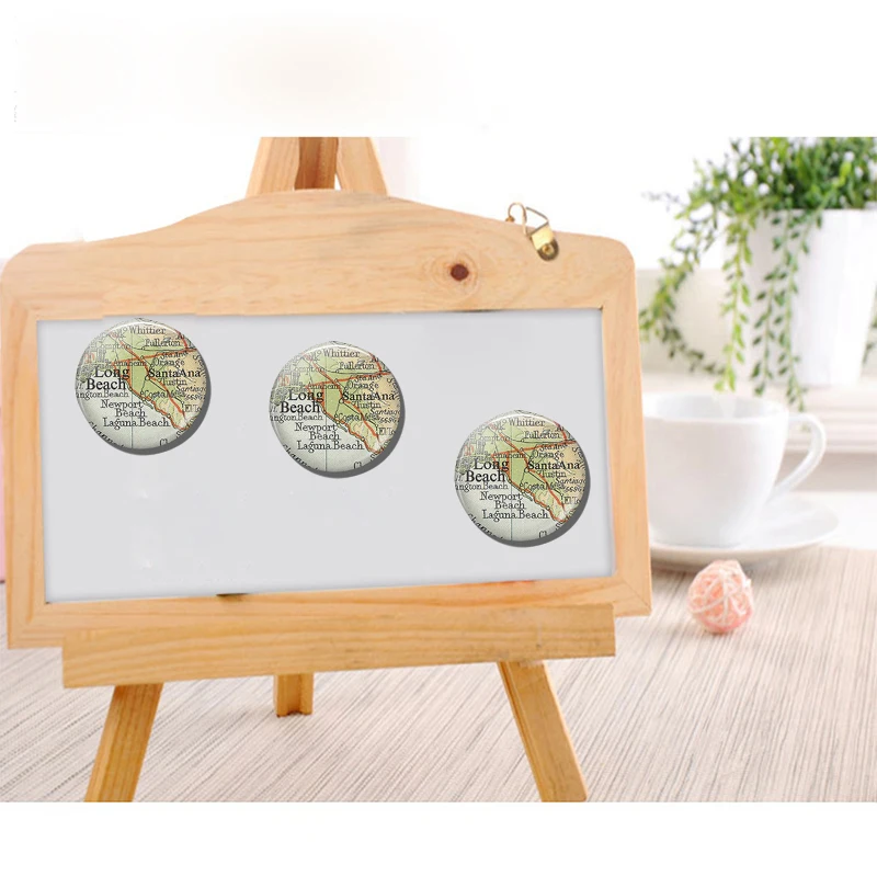 Virginia Map 30 MM Fridge Magnet State Glass Cabochon Note Holder Magnetic Refrigerator Stickers Home Decoration | Дом и сад