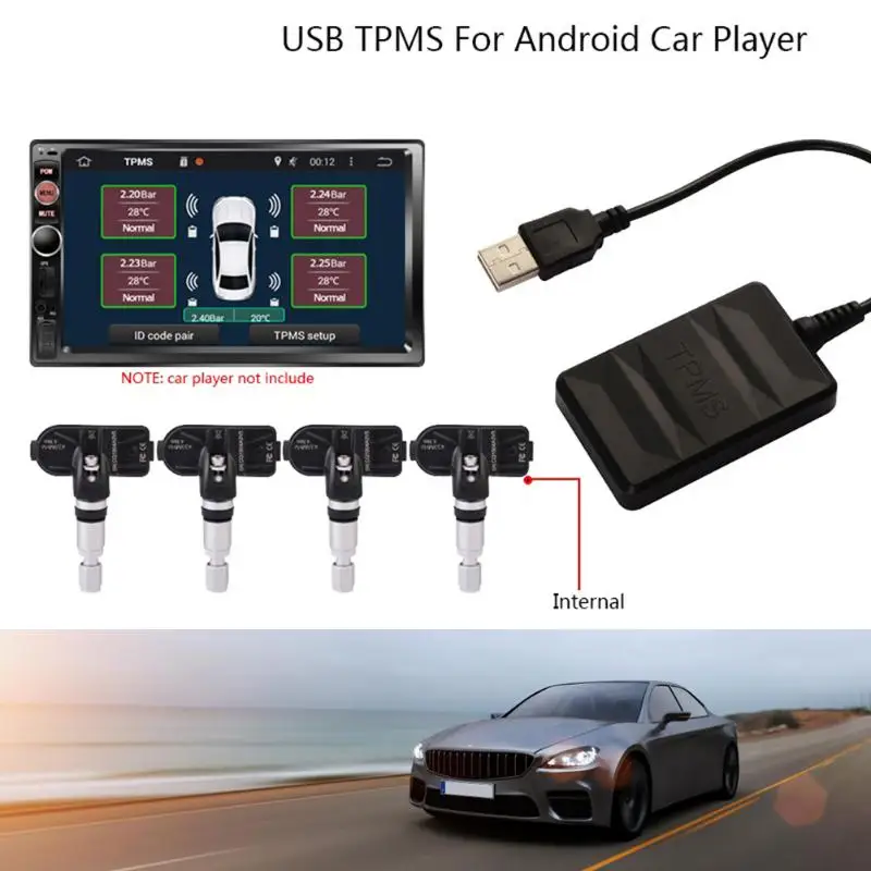 TY05N USB Android TPMS внутренний датчик система мониторинга давления в шинах