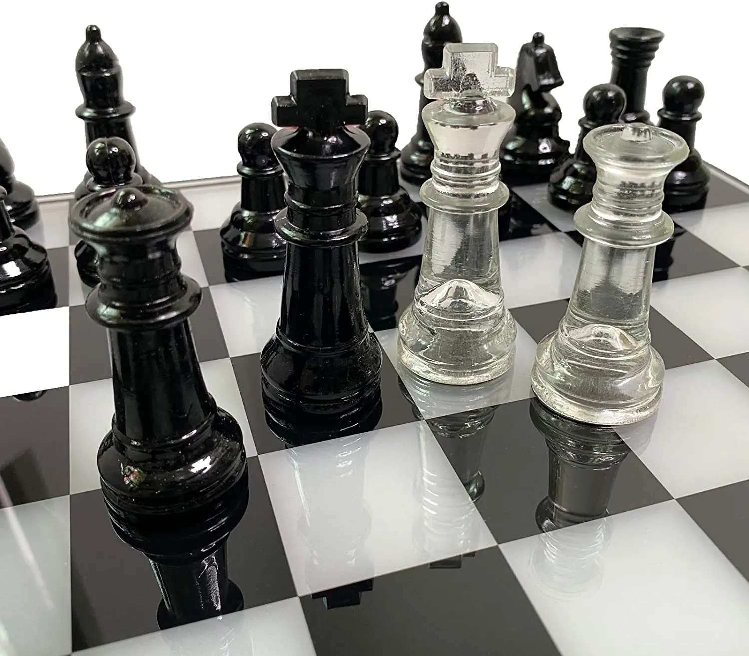 35cm*35cm Large Acrylic Chess Board Anti-broken Elegant Glass Pieces Game Set 