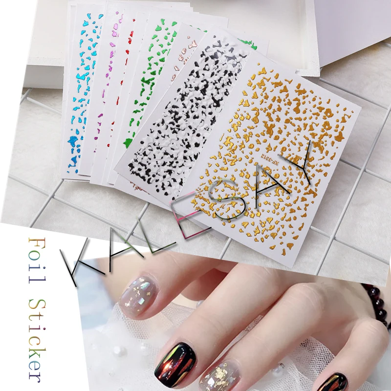 Популярные 12 Цвет дизайн 3D ногтей Фольга Стикеры Маникюр Сделай Сам ногти