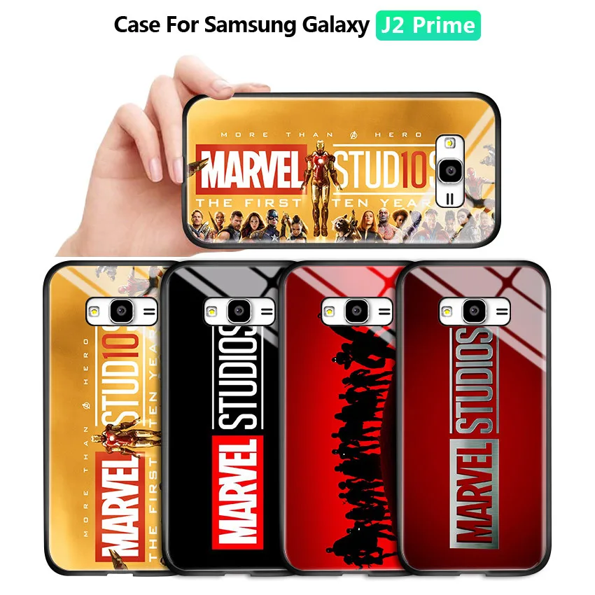 Глянцевый чехол для телефона с логотипом Samsung Galaxy J2 Prime / G530 Grand Classic Marvel Studio задняя