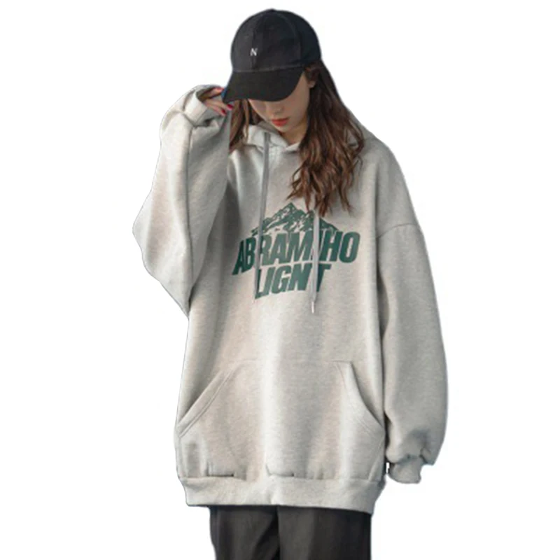 

Autumn Winter Warm Hoodies Women Korean Style Clothes Women Plus Velvet Hooded Sweatshirts Casual Loose Large Size Pullover Tops