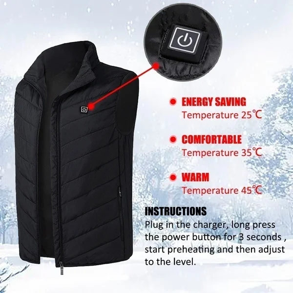 

Self heating vest gilet chaleco heated veste chauffante avec batterie doudoune homme hiver chaleco calefactable hombre