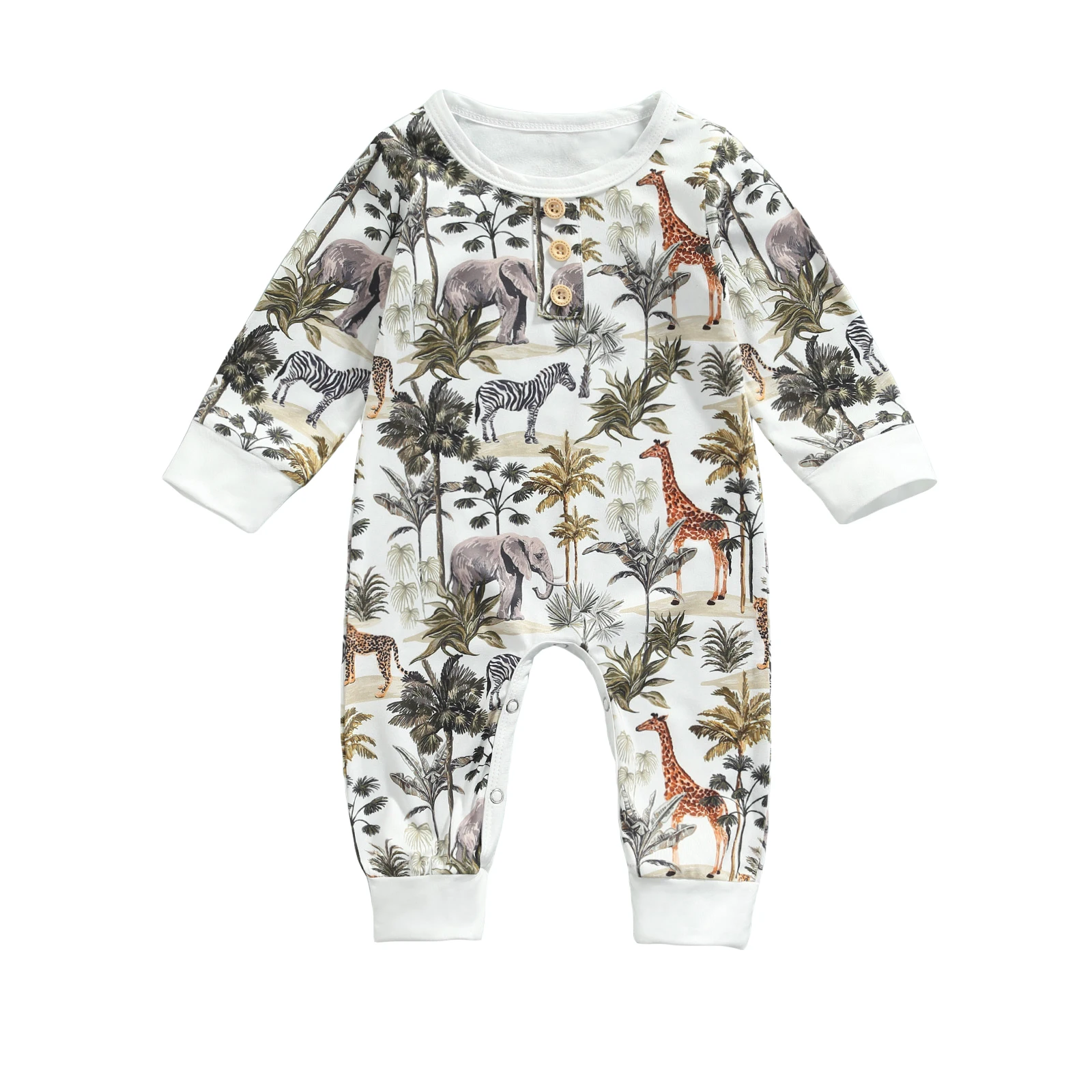 

2021 Newborn Infant Kid Baby Boy Clothes Forest Animals Long Sleeve Romper Bodysuit Jumpsuit Outfits Clothes Children's Clothing