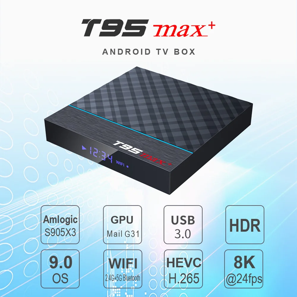 T95Z Плюс/T95 MAX Plus Смарт ТВ коробка 16/32/64GB Android 7,1/9,0 4K ТВ коробка 2,4 г/Wi-Fi 5 ГГц BT4.0 Декодер каналов кабельного телевидения T95 media player