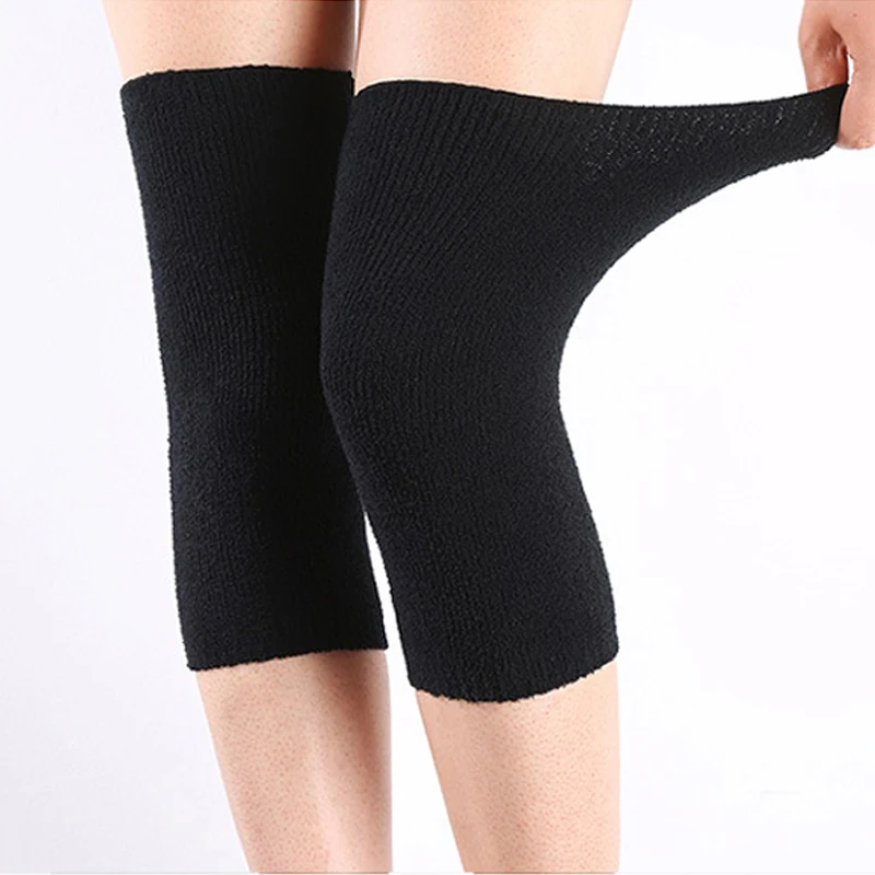 Шерстяные легкие однотонные зимние теплые коленные шерстяные вязаные