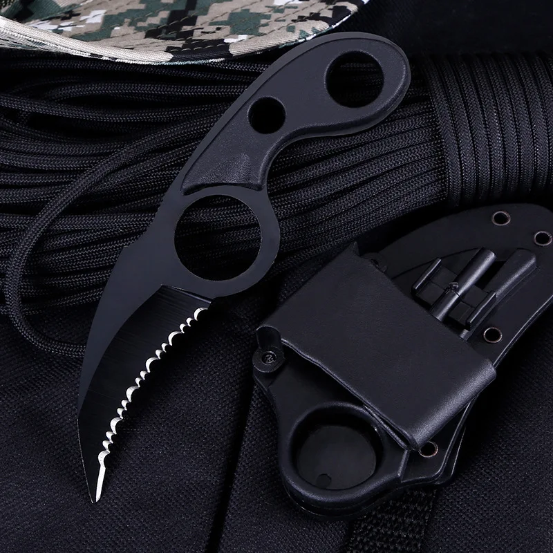 Уличный нож для защиты коготь цельный зуб лезвие резки пилочка спасательный