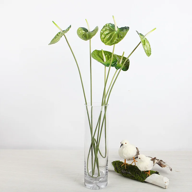 Высокая имитация цветов и растений один средний искусственная антуриум пластик