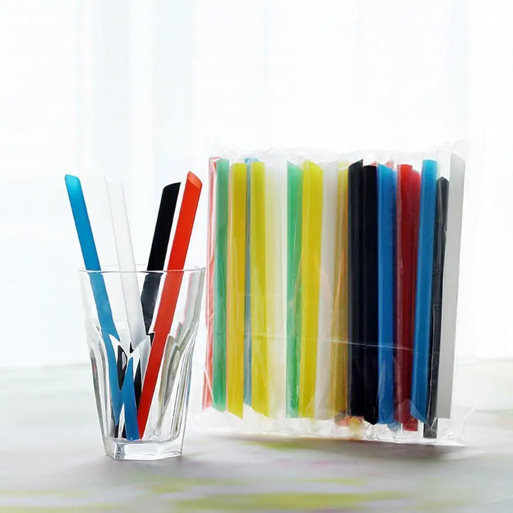 

100Pcs/pack Disposable Milk Tea Straw Transparent Pearl Disposable Plastic Drinking Straw Coarse Suck Long Pipe B7O7