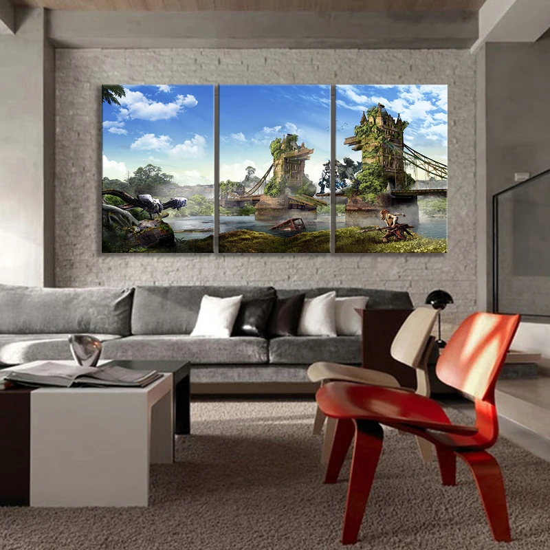 HD фэнтезийное Искусство Пейзаж игровой сцены настенные картины Horizon Zero Dawn