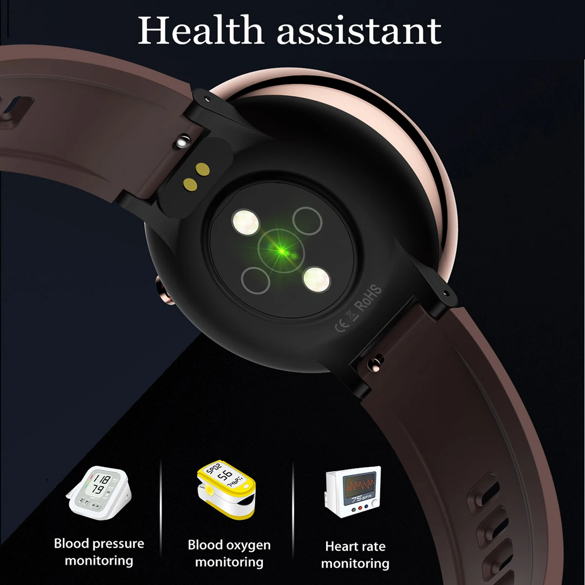 Умные часы умный фитнес трекер с круглым сенсорным экраном 1 4 дюйма спортивный