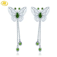 natural chrome diopside silver stud earring 1 53 carat original unique design romantic style jewelry for wedding engagement