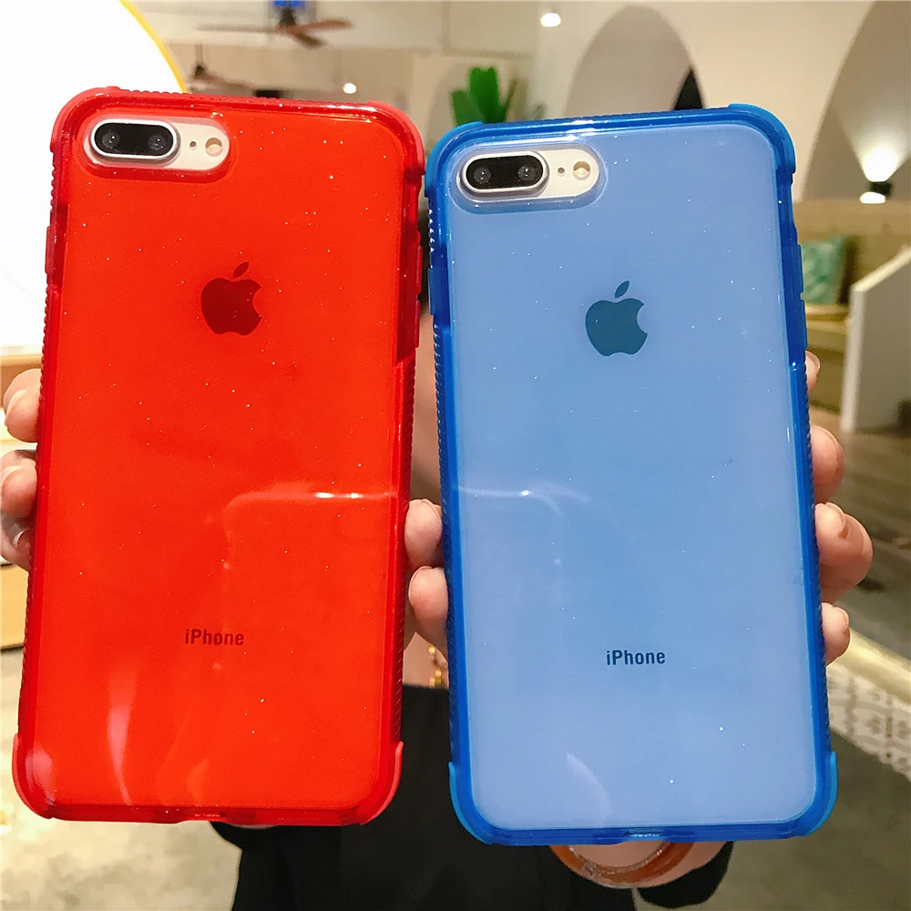 NFH Блестящий прозрачный силиконовый чехол для iPhone 11 Pro Max 6 6S 7 8 Plus, мягкий ударопрочный чехол-бампер на 11 XS Max XR