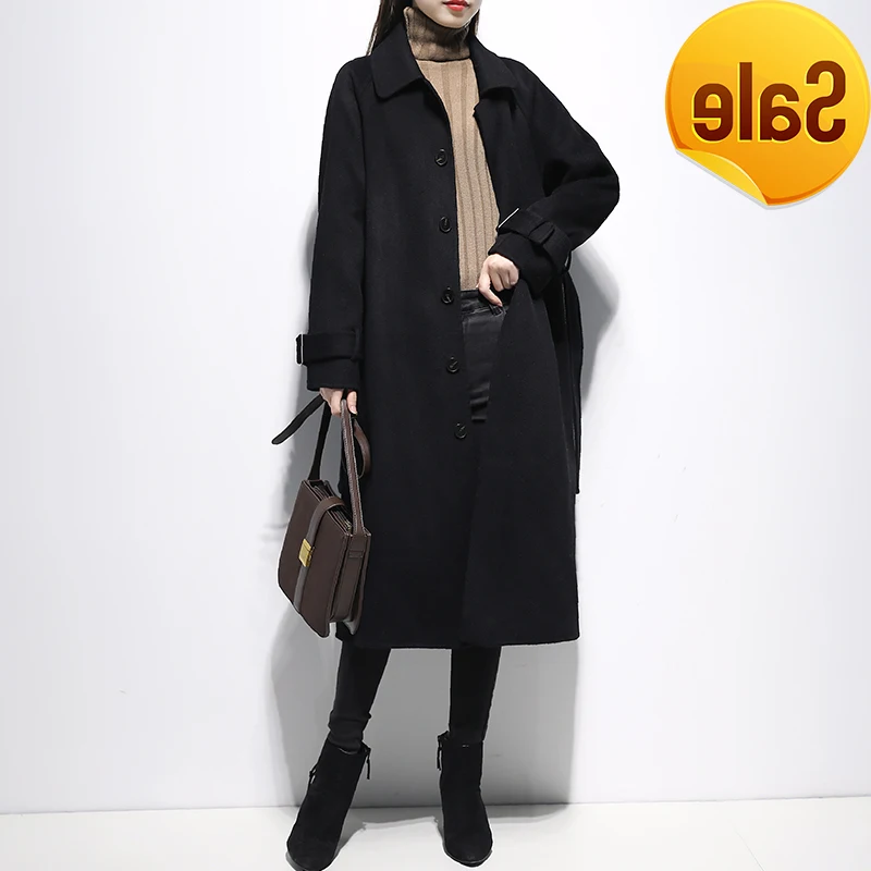 

coat long cashmere Red whom double young han edition 2020 new high-end double coat