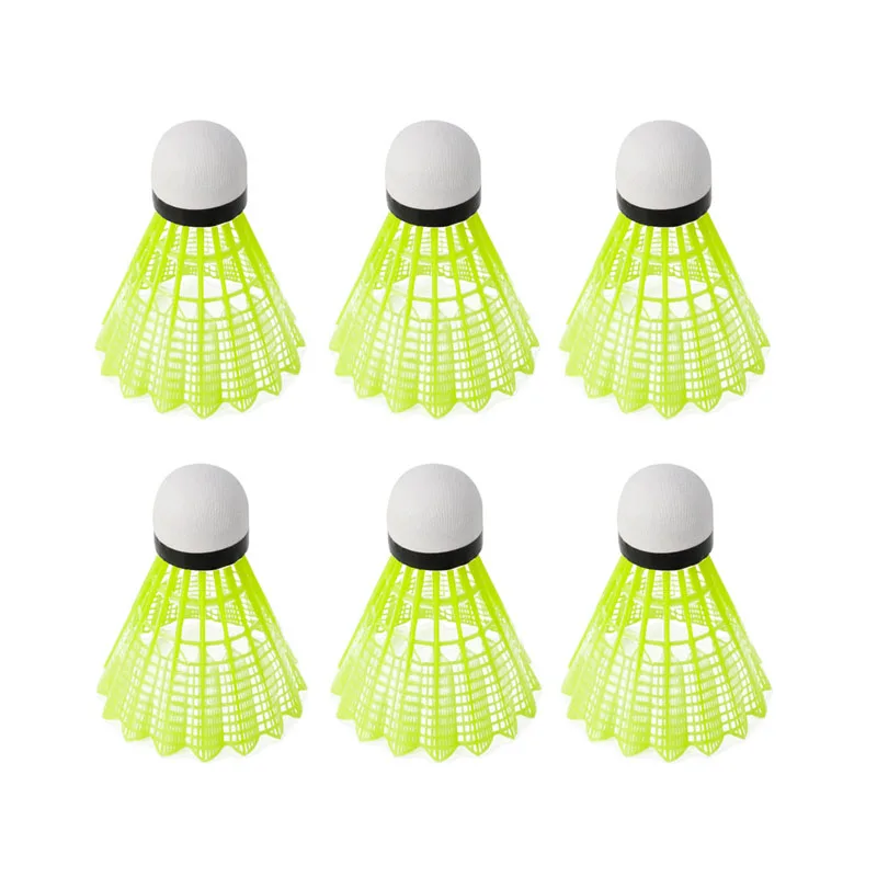 

2021 New 6pcs Train Gym Fitness Yellow Nylon Shuttlecocks Badminton Ball Sport Durable