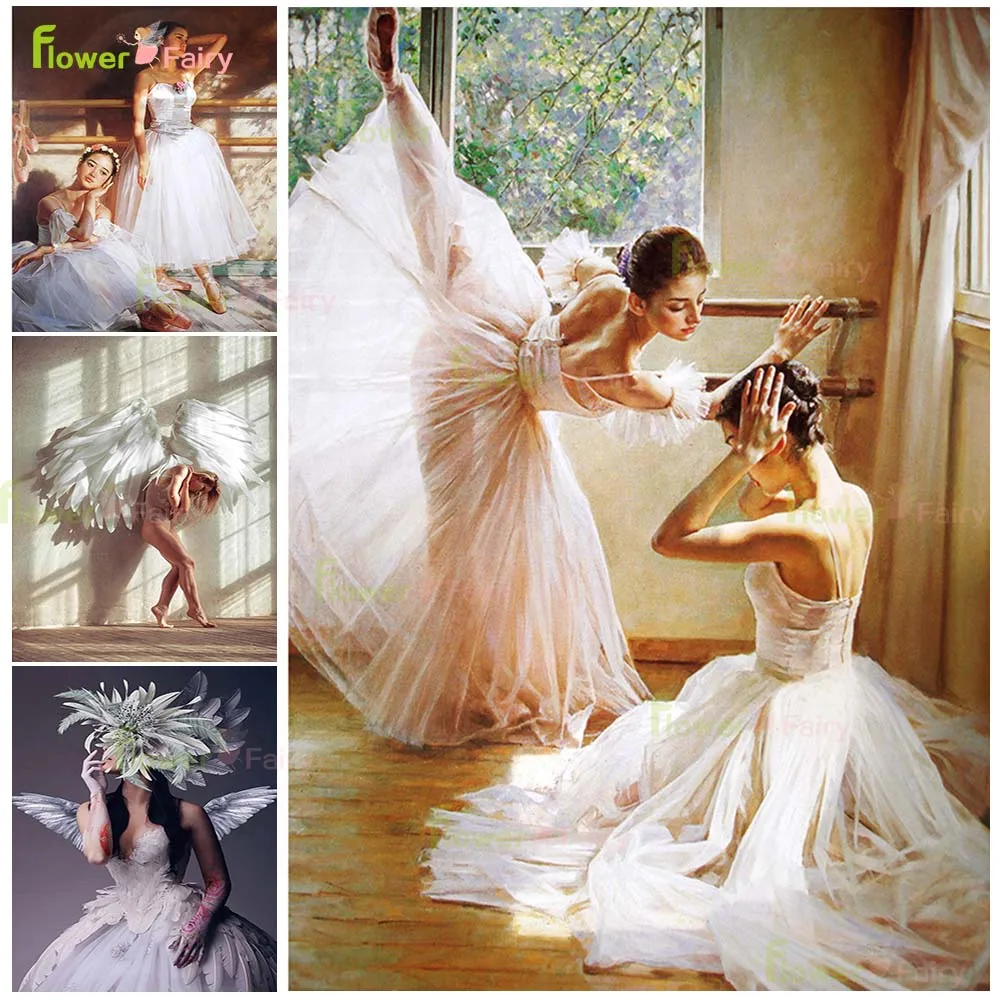 

Ballet DancingFeather Girl Nordic Poster Wall Art Canvas Painting Posters Prints Wall Pictures For Living Room Decor Unframed