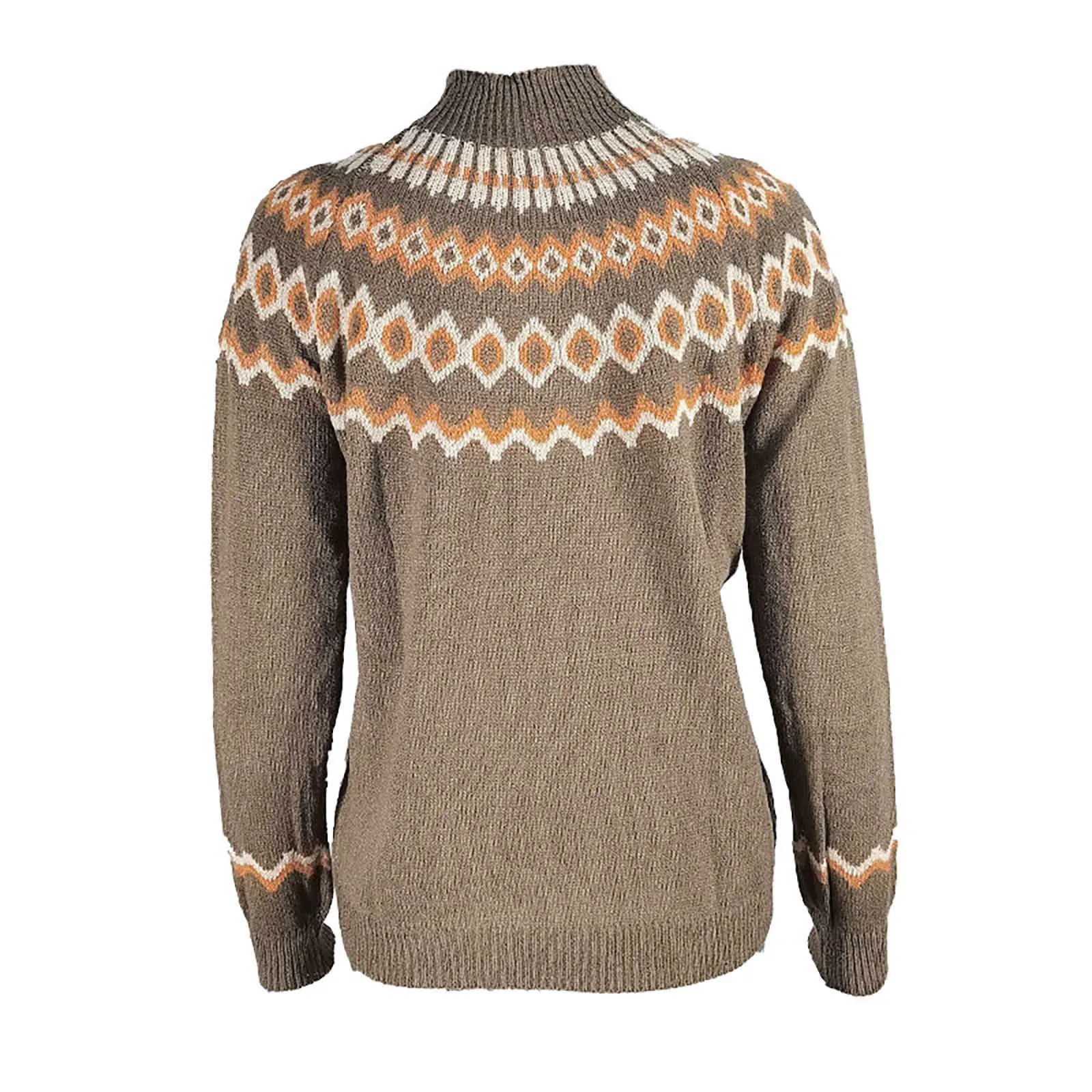 

Women Fashion Loose High Collar Printing Comfortable Long Sleeves Sweater Tops