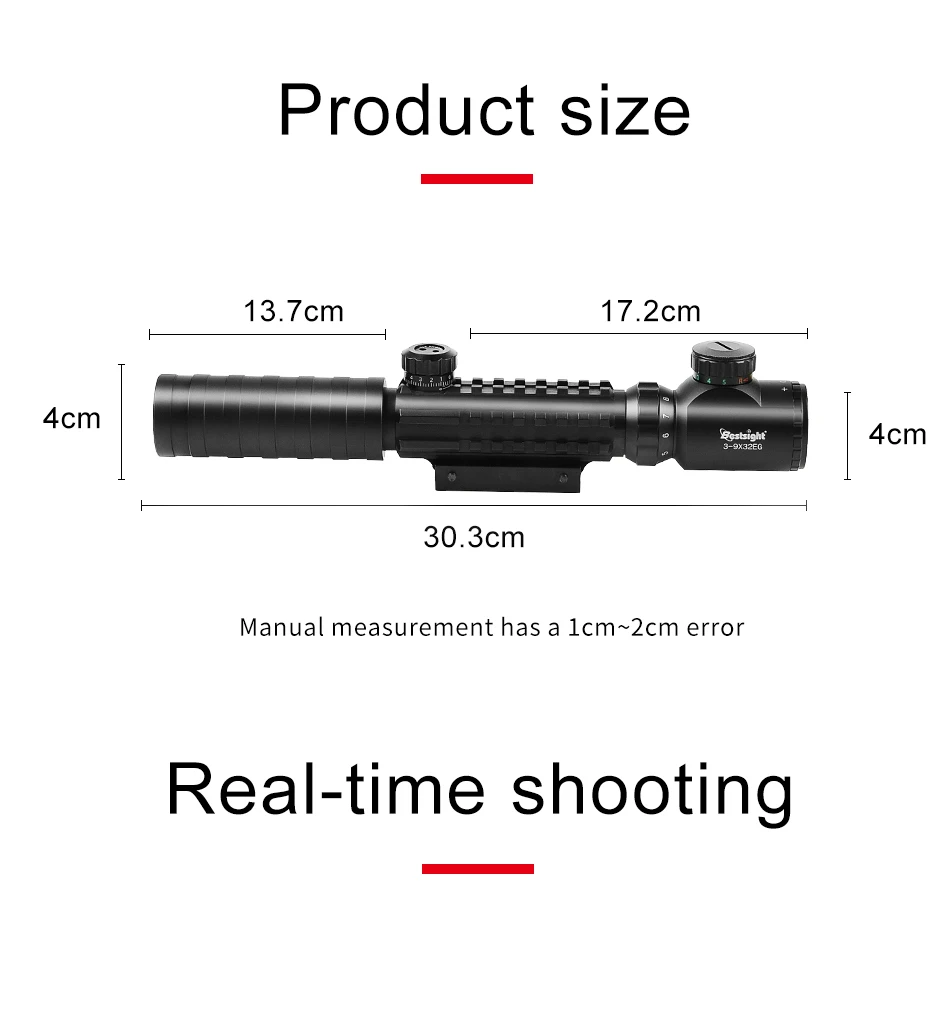 3-9x32EG тактический прицел красный и зеленый точка с подсветкой сетка оптический прицел страйкбол охотничьи прицелы с бесплатной крышкой объектива