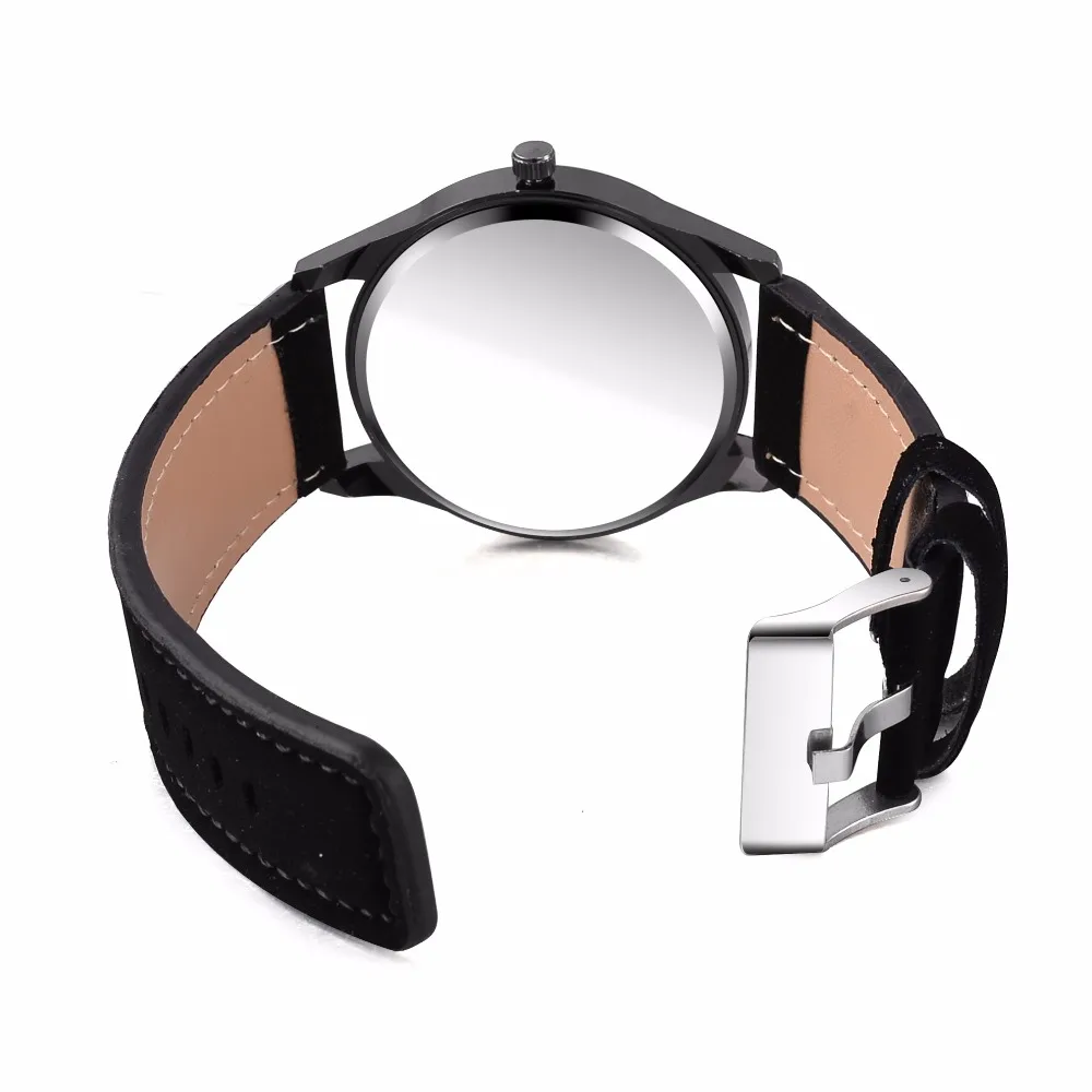 Мужские кварцевые наручные часы спортивные с кожаным календарем военные мужские