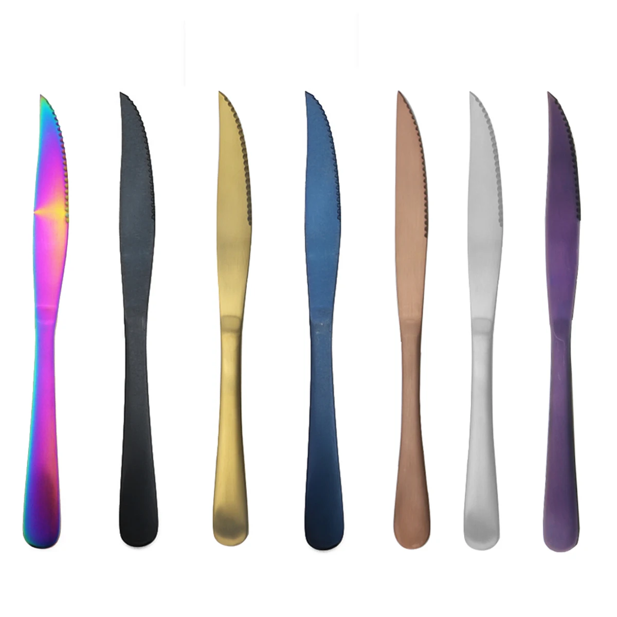 Высококачественные красочные столовые ножи из нержавеющей стали матовый нож для