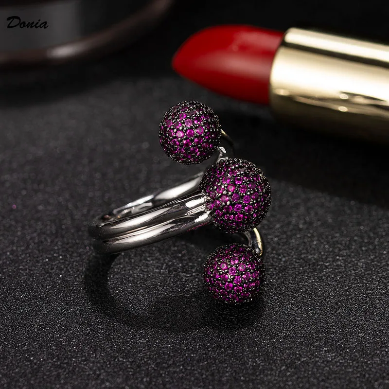 

Donia jewelry New Fashion European and American Exaggerated Luxury Ladies Party Ring Copper Micro Inlaid AAA Zircon Ring