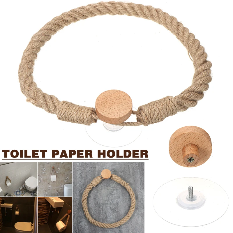 

Wall-mounted Vintage Towel Hanging Rope Toilet Paper Holde Kitchen Bathroom Toilet Paper Holder Storage Rack Home Decoration