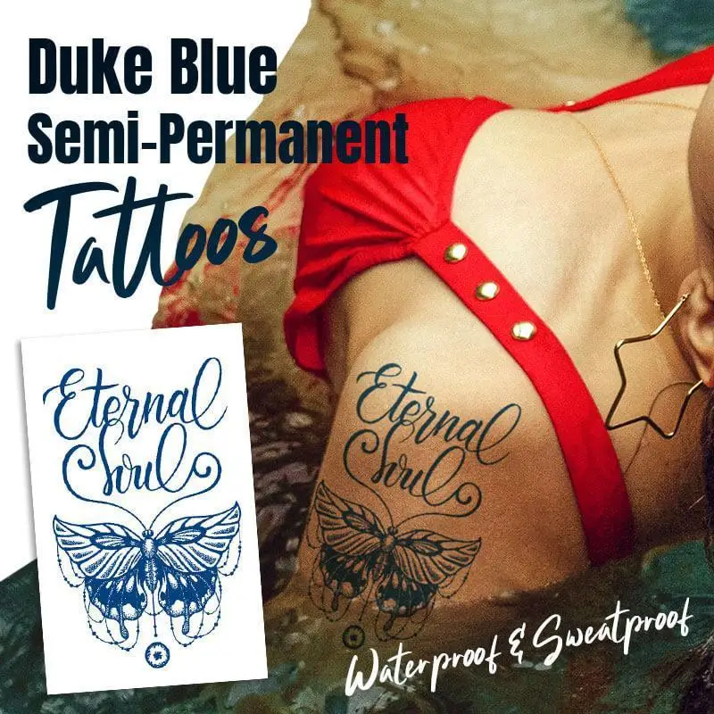

8 patterns Duke Blue Semi-Permanent Tattoos permanent tattoo sticker Body Art Painting Arm Legs Tattoos Sticker Realistic Fake