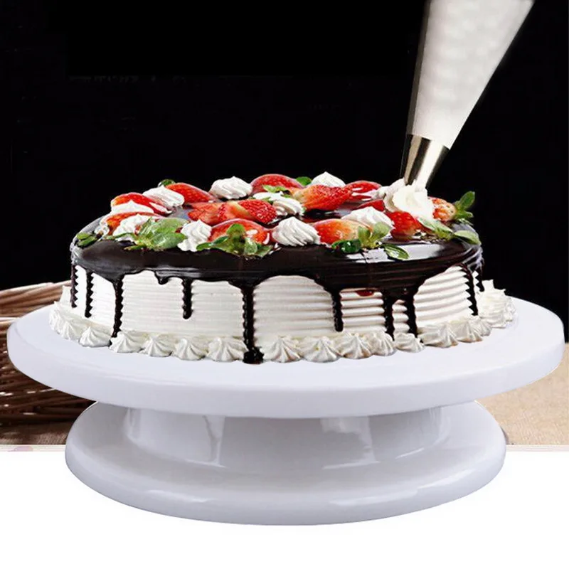 DIY Rotating Cake Baking Tool Stand Plastic Table Turntable Decorating 7*28Cm 10 Inch | Дом и сад