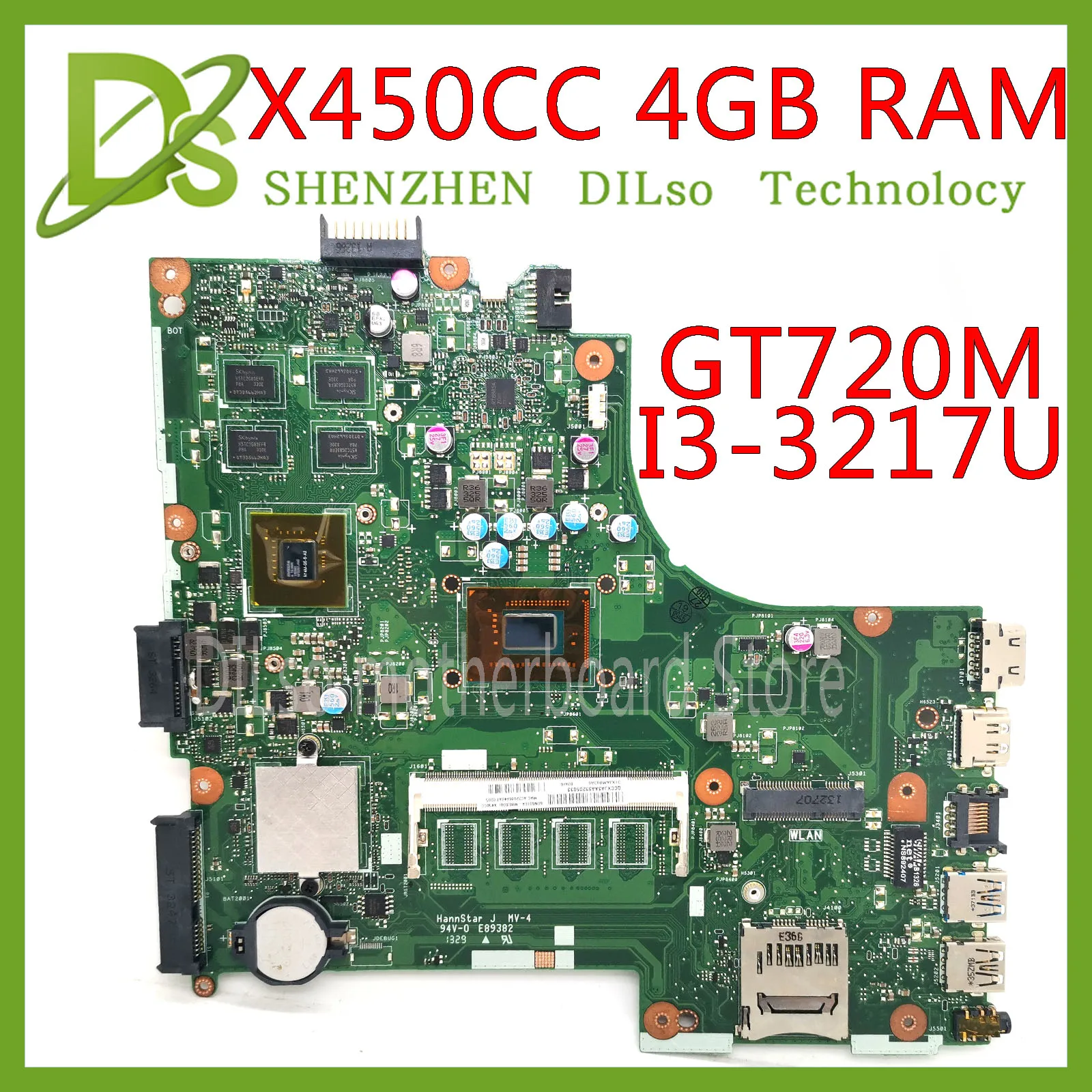 

KEFU X450CC материнская плата для ASUS X450VC X450CA материнская плата для ноутбука оригинальная тестовая материнская плата I3-3217U CPU GT720M GPU