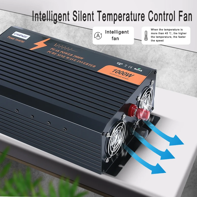 Инвертор мощности CHGAO1000W для грузовиков/домов на колесах 12 В постоянного тока до