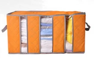 Orange Большой органайзер для шкафа 58*33*27 см, домашний гардероб, сумка для хранения одежды для женщин и мужчин, складной контейнер для хранения стеганого одеяла - Цвет: Orange